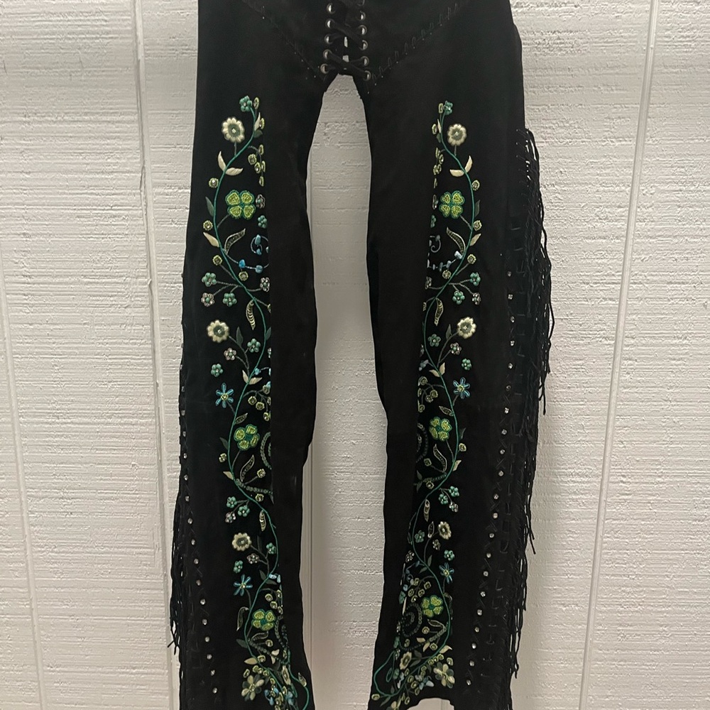 Cowgirl Up! Vintage, beaded, suede chaps!